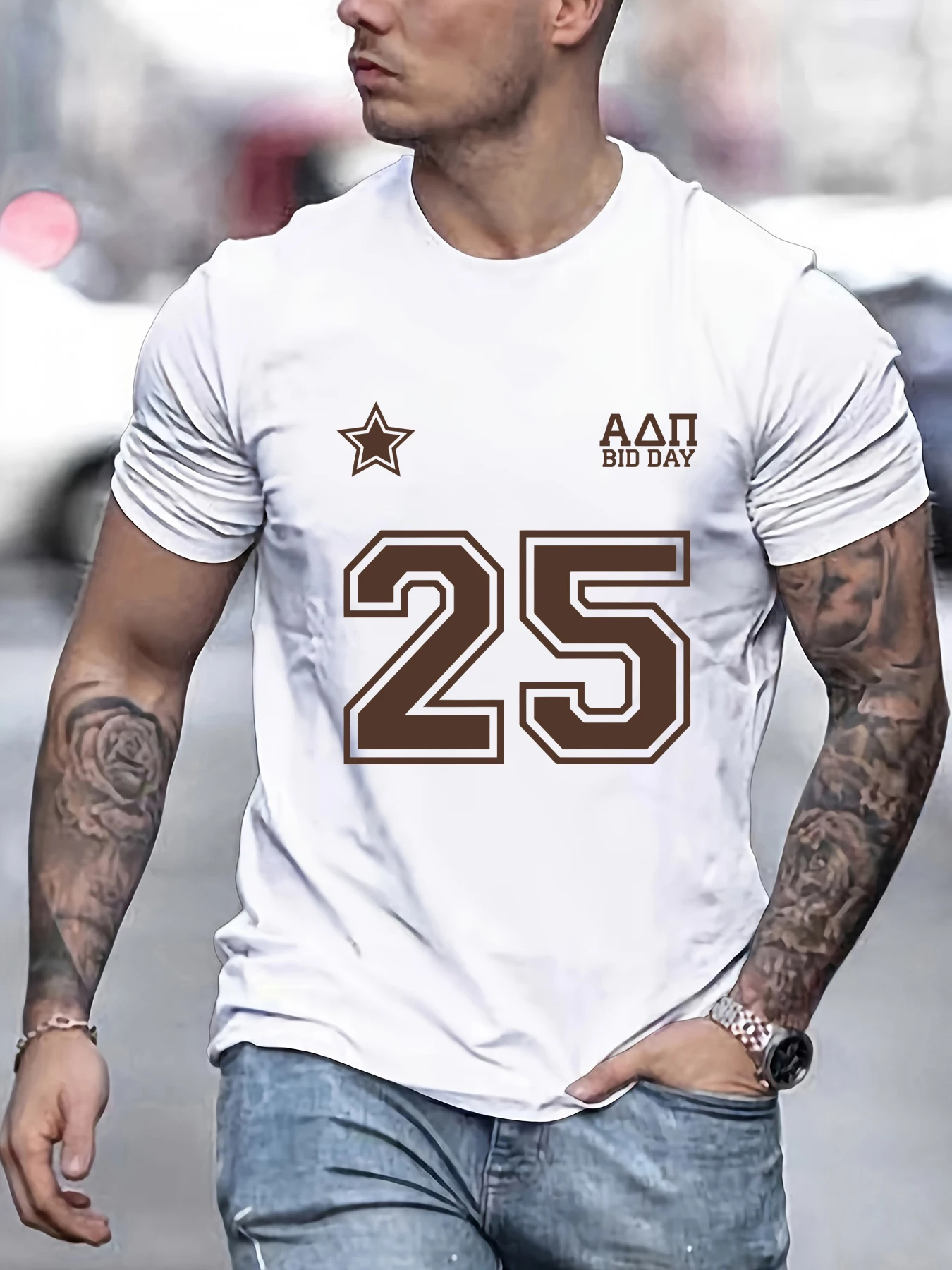 

Number 25 Star Printing Mens T-Shirts Summer Loose T-Shirt Casual Tops Cotton Hip Hop Streetwear Fashion Crewneck Clothes