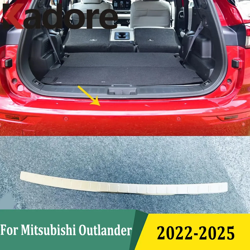 For Mitsubishi Outlander 2022-2024 2025 Rear Outer Bumper Protector Trim Door Sill Scuff Cover Plate Accessores Stainless Steel