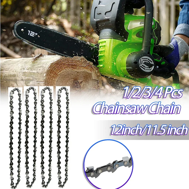 1/2/3/4Pcs 12/11.5 Inch Chainsaw Saw Chain 44 Drive Link 22 Cutter 3/8