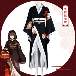 Anime Cosplay Kibutsuji Muzan Costume Cosplay Women Men Kimono Uniforms Clothes Dresses Halloween Cosplay costume and prop