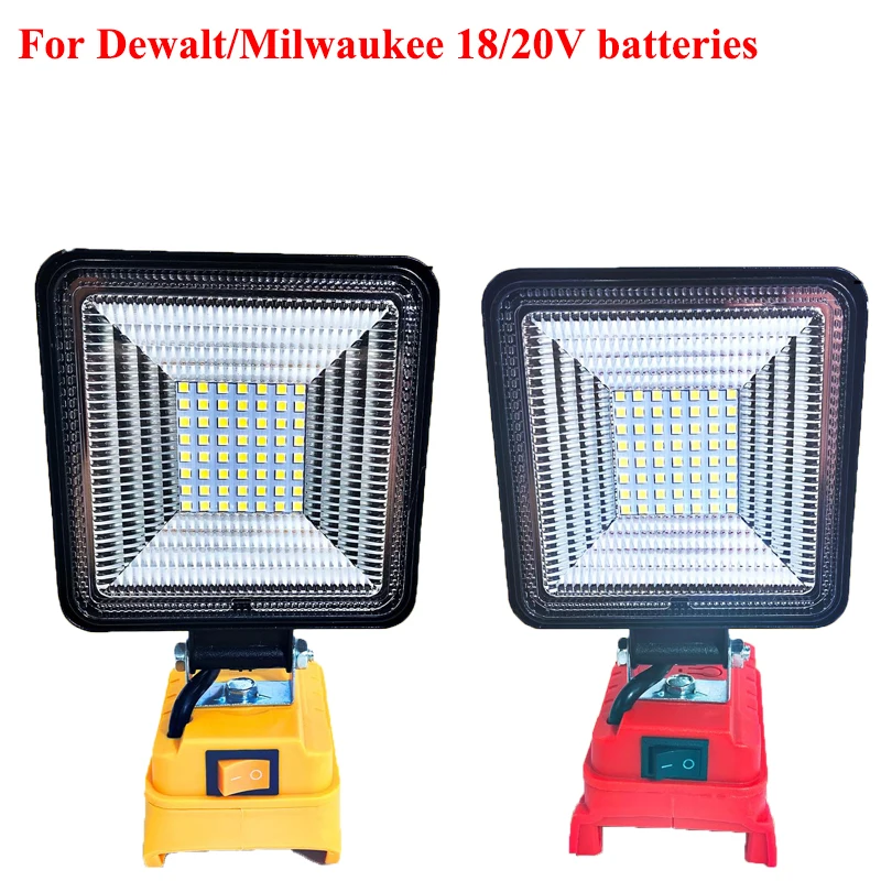 

Wireless Floodlight with Dual USB Ports for Makita/DeWalt/Milwaukee 18/20V Li-ion Battery LED WorkLight for Emergency Situations