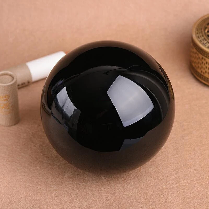 30-100mm Size Natural Polished Black Obsidian Crystal Ball Home Decor Ornaments 1pcs