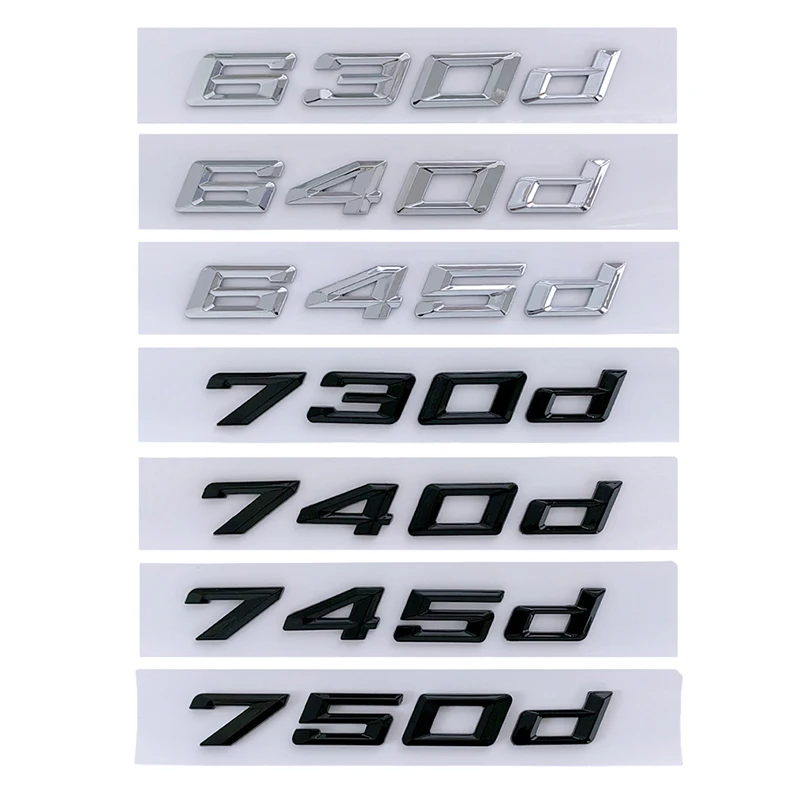 

3d ABS Black Car Letters Sticker For BMW 630d 640d 645d 650d 730d 740d 745d 750d 760d E65 F01 G11 Logo Emblem Badge Accessories