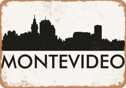 Metal Sign - Montevideo Skyline - Vintage Look