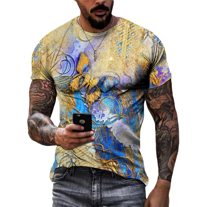 Summer Fashion New Retro National Style graphic t shirts For Unisex 3D Printing Cool Street Style Tees Men O-neck Casual Tops