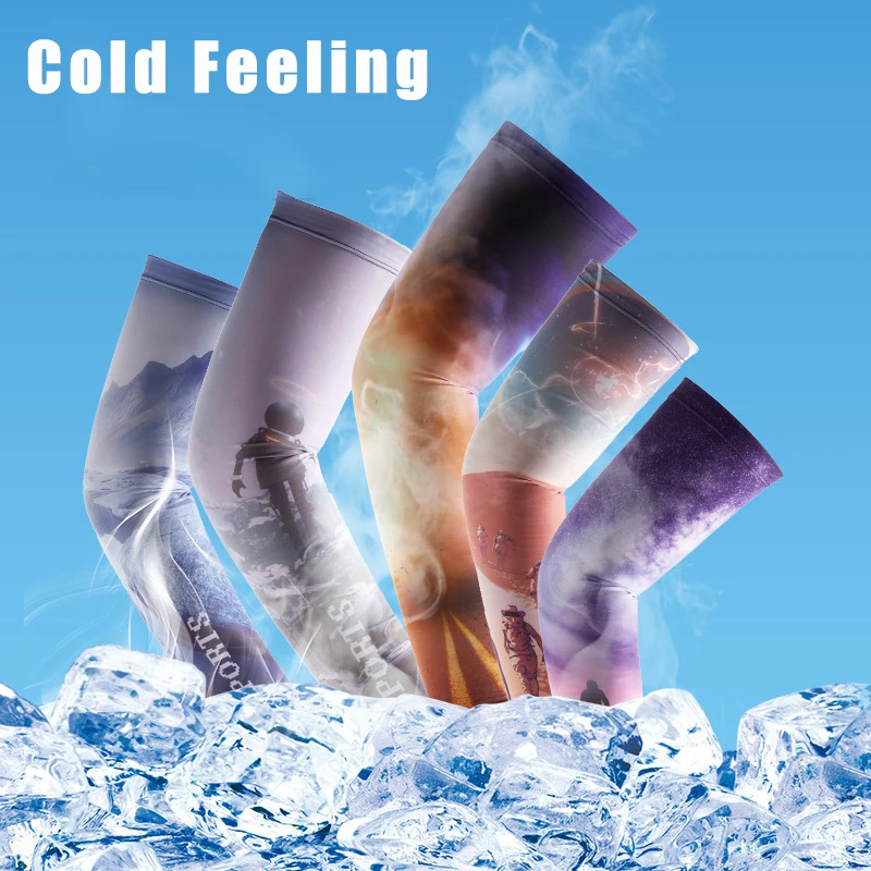 New Unisex Cooling Arm Sleeves Hand Cover Sports Running UV Sun Protection Outdoor Men Fishing Cycling Sleeve Scarf Bandana