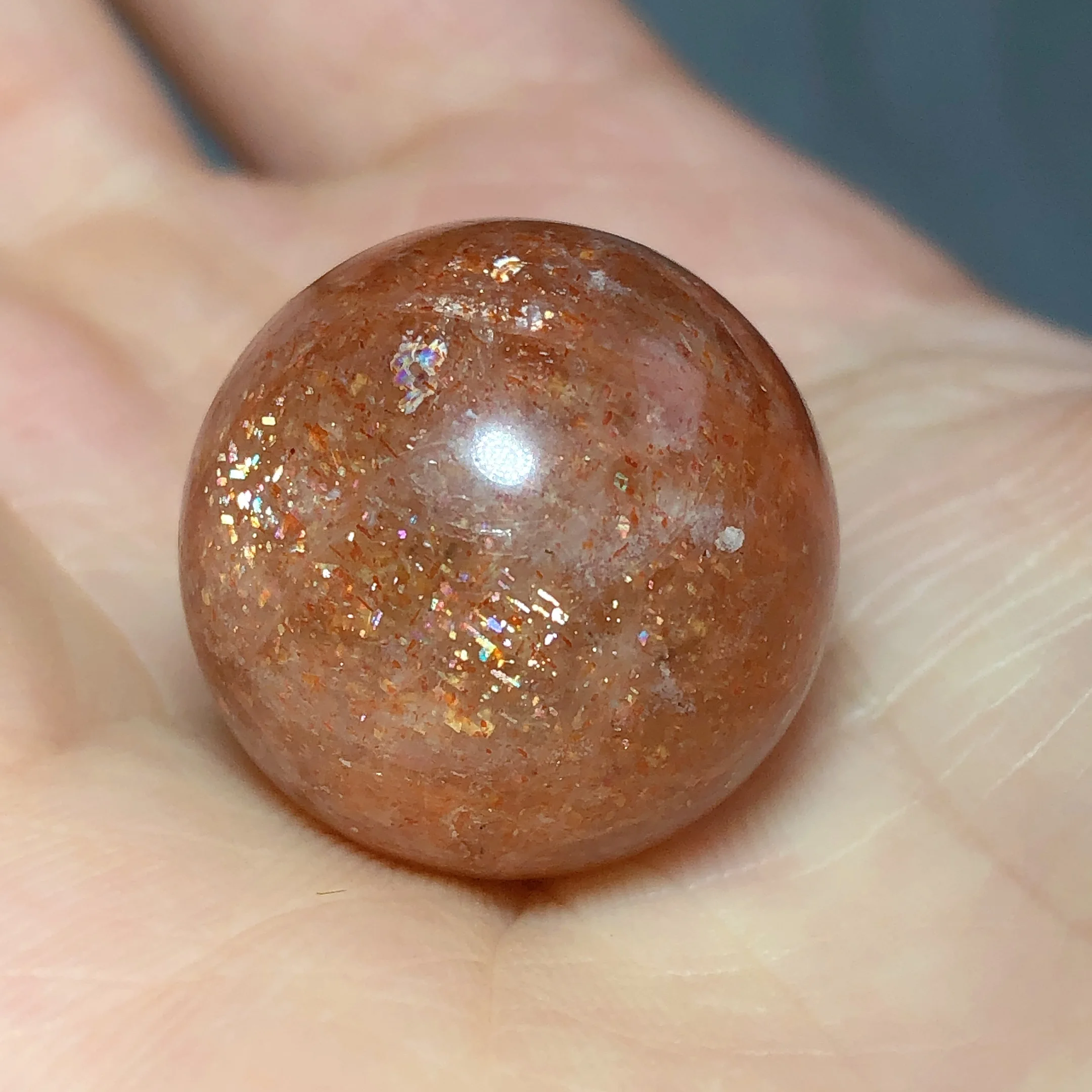 High Quality Natural Crystal Gem Sunstone Sphere Ball Gemstones Polished Rainbow Reiki Healing Room Decor Mineral Energy Gift