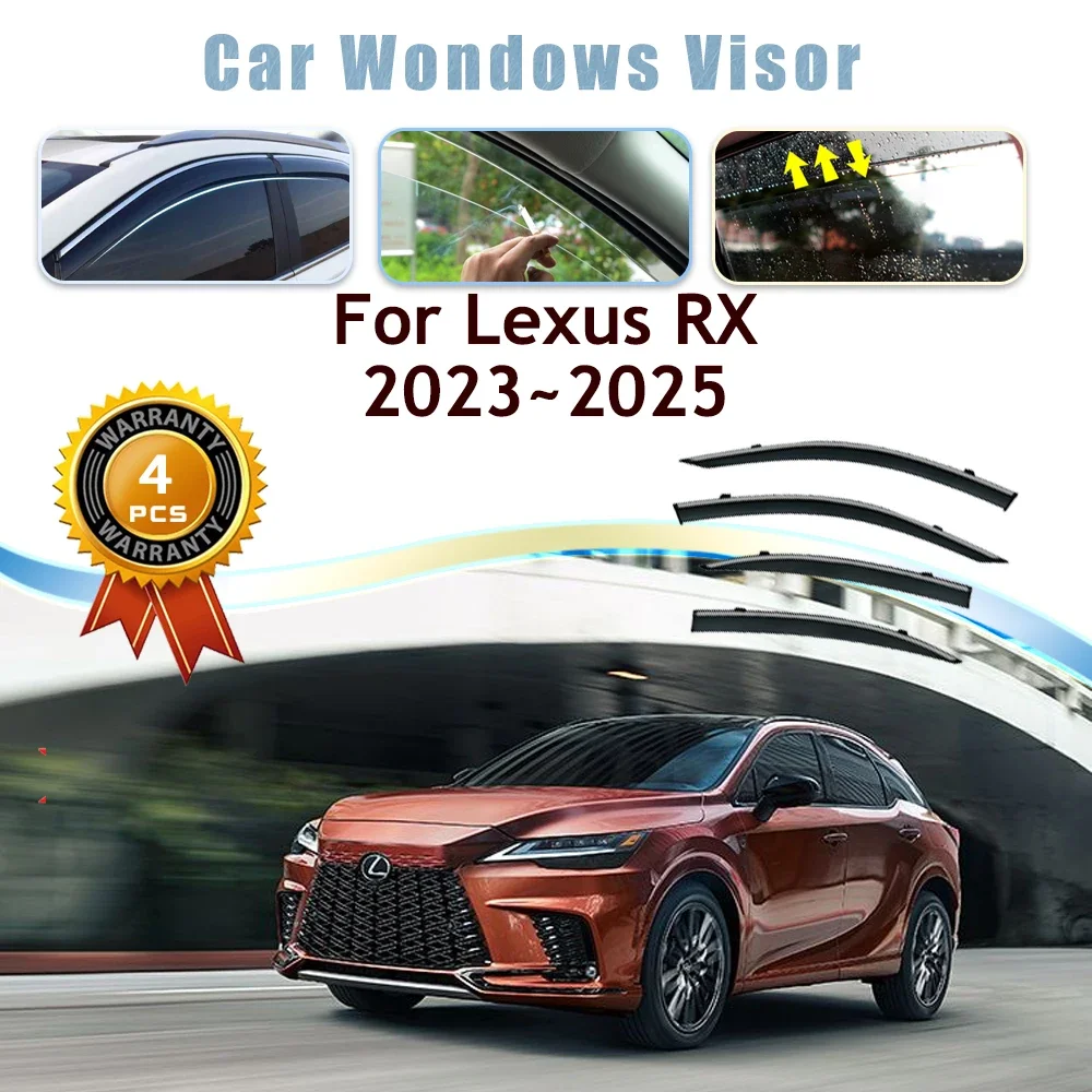 Car Window Visors For Lexus RX 350 500h 450h+ ALA10 ALH10 2023~2025 Rain Sun Snow Guards Deflector Windshields Carro Accessories