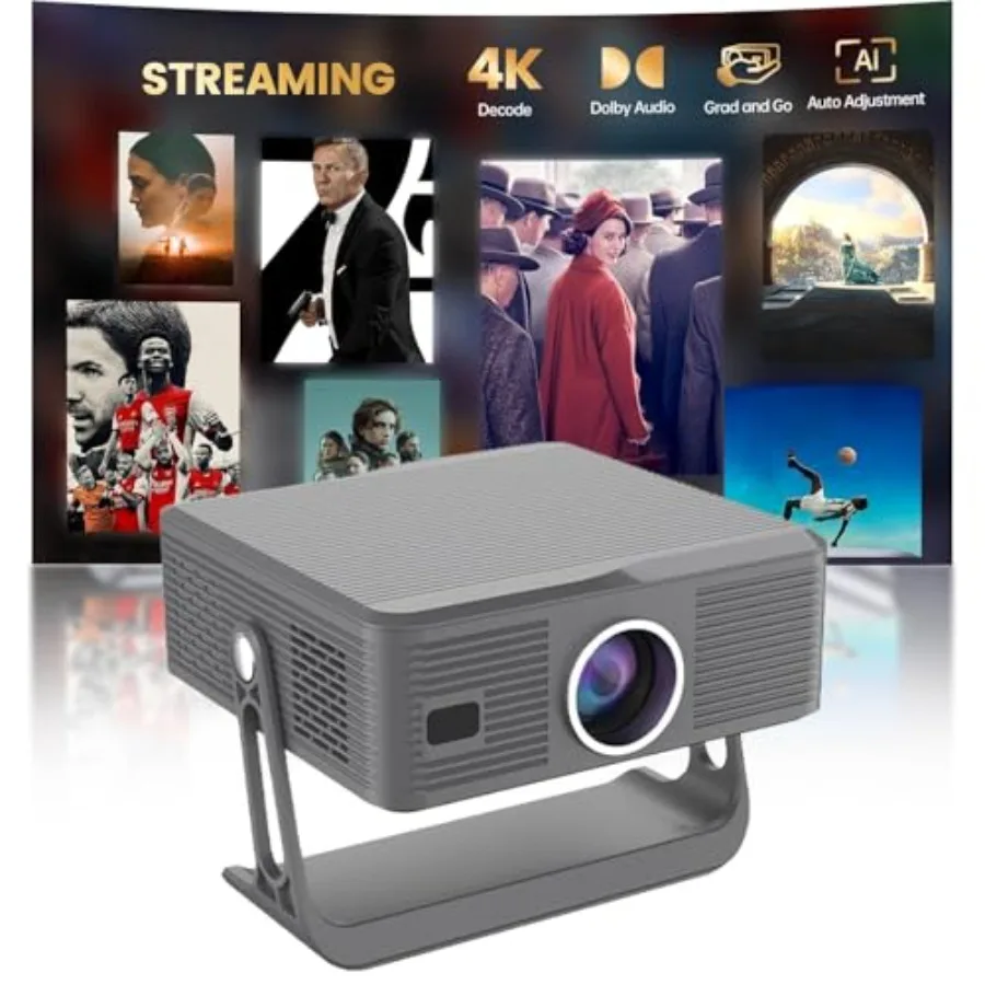 

Мини-проектор 4K, портативный, Full HD, для уличного кинотеатра, с проводным дублированием экрана, автоматической коррекцией трапецеидальных искажений, совместимый с...