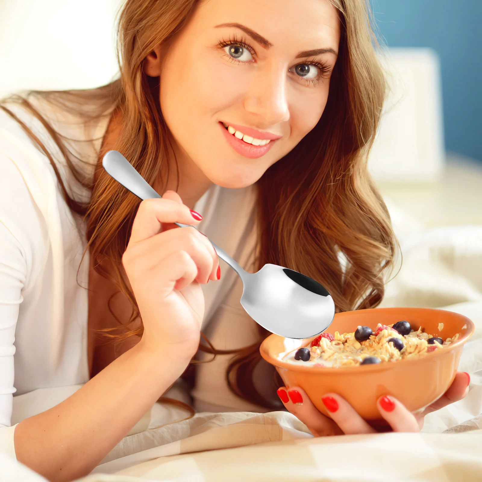 

1Set Stainless Steel Serving Spoons Large Rice Spoon Rice Spatula Buffet Serving Utensils Metal Kitchen Spoons