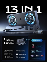 13-IN-1 Docking Station for Nintendo Switch 2 2025, Dual Cooling Fan 5 USB Ports and 4K@60Hz, 100W Charging Port for Switch 2