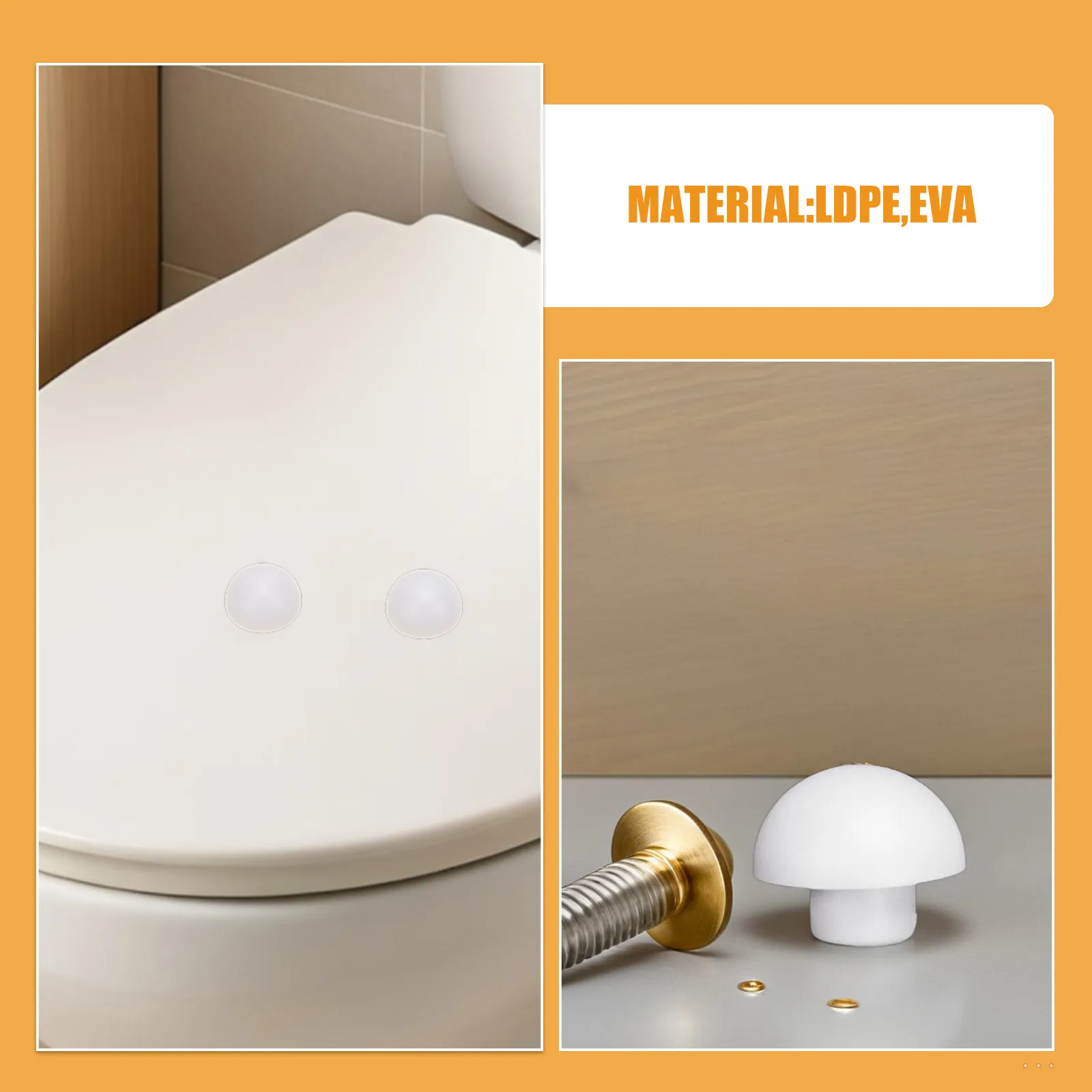 50Pcs Toilet Seat Bumpers Anti-Slip Buffer Pads Silent Lid Cushion Replacement Bathroom Bidet Repair Parts Hardware Accessories