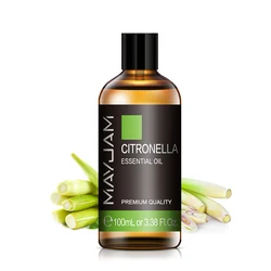 3.38Oz 100ML Citronella Essential Oil Diffuser Aroma Oil Pure Natural Mint Lemongrass Lemon Essential Oils
