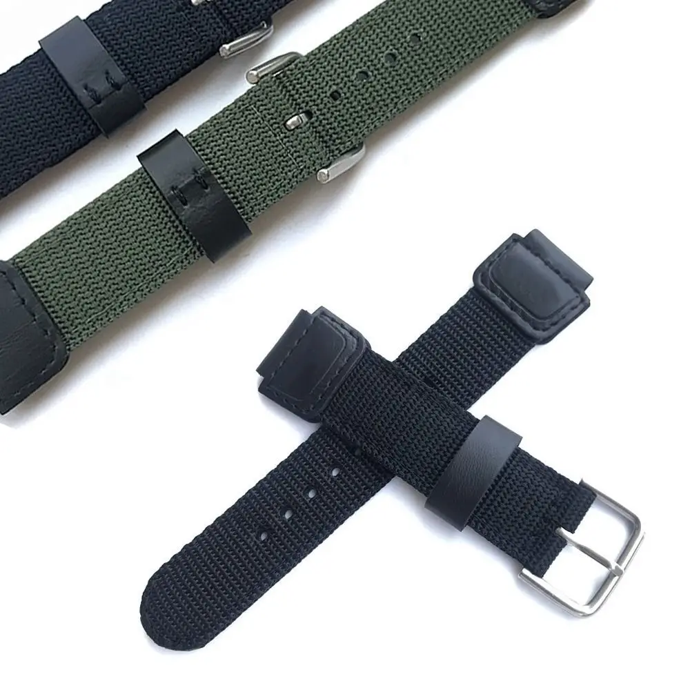 Sports Nylon Canvas Strap Men Women Pin Buckle 18mm Watchband Watch Band for C-asio G Shock AE-1200WH/SGW-300/AQ-S810W