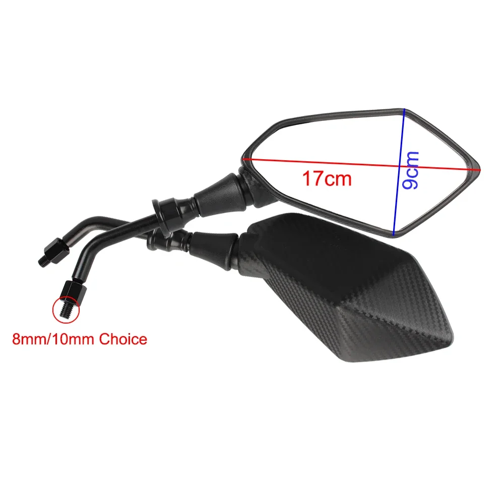 8mm 10mm Back Side Convex Mirror Motorcycle Mirror 1 Pair for Scooter E-Bike Motocycle Handle Bar End Side Rearview Mirrors