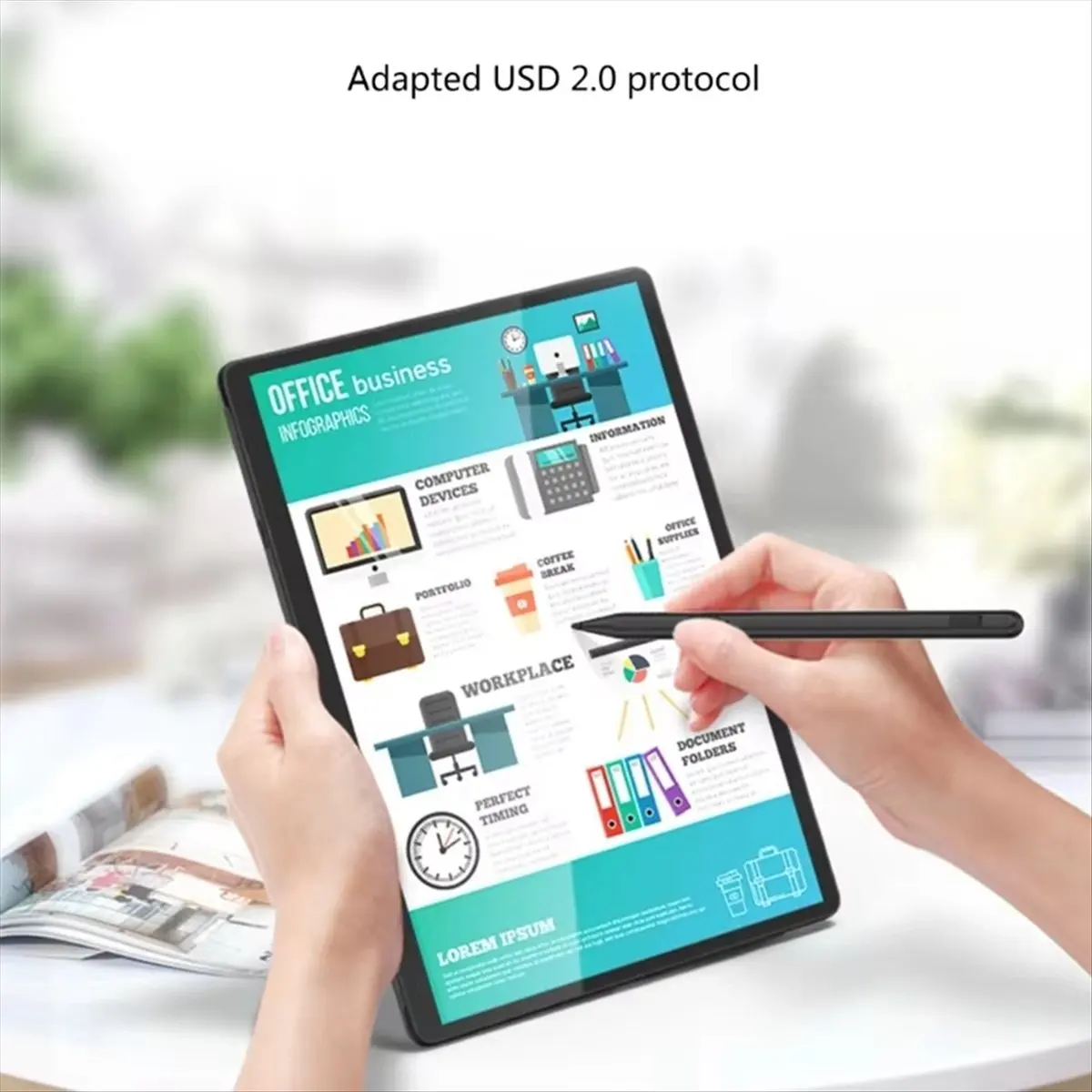 2026 جديد + جديد USI2.0 قلم شاشة لجهاز Chromebook اللوحي بالسعة قلم الكتابة اليدوية النار Max11 قلم اللمس المضادة للعثور 4096 مستويات #3