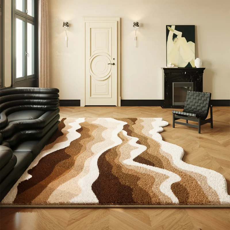 سجادة VIKAMA على شكل موجة المحيط الأزرق في منطقة ممر غرفة الضيوف. سجادة أرضية عند المدخل. عناصر ديكور منزلي جميلة #1