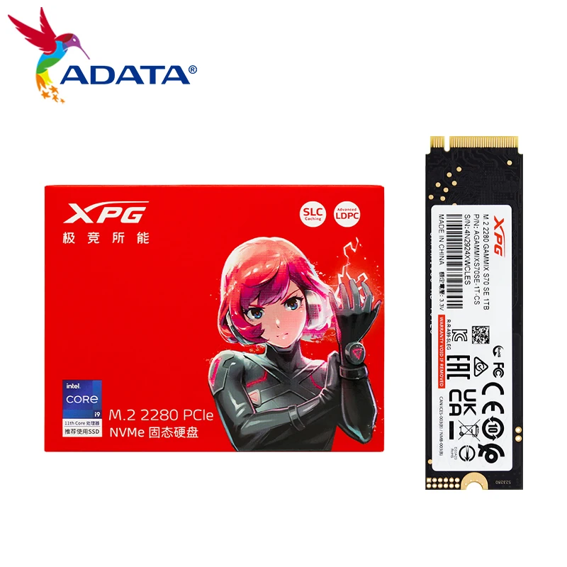 Imagem -05 - Adata-xpg Wing Dragon Internal Hard Drive S70se Edição Dissipador de Calor Pcie 4.0 Ssd Solid State Nvme m2 1tb 2tb