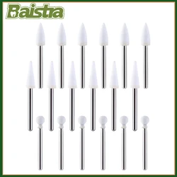 12 Pcs/Box Dental White Stone Polishers FG Polishing Kit Abrasion Aluminum Oxide For Finishing Porcelain Enamel Composite Resin