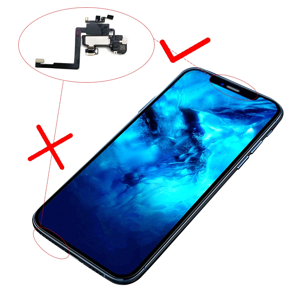 Ear Earpiece Speaker Sound For iPhone X XR XS 11 Pro Max 15 Plus Earphone Top Receiver Promixity Light Touch Sensor Flex Cable