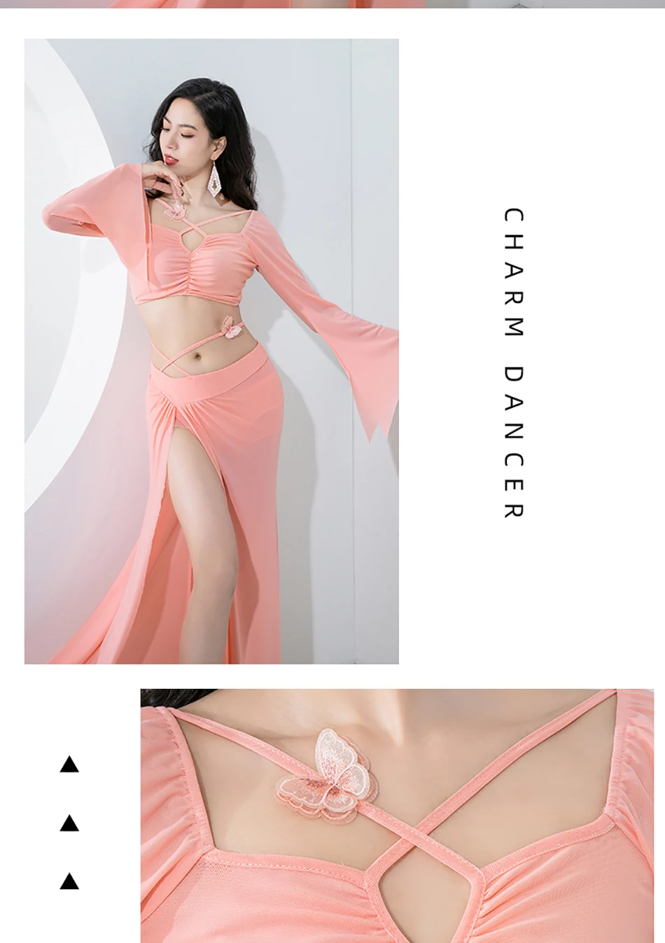 الرقص مثير زي الرقص الشرقي 2 قطعة مجموعة بلوزات وتنورة مثير للنساء الكبار مرحلة الأداء ممارسة الملابس الشخصية