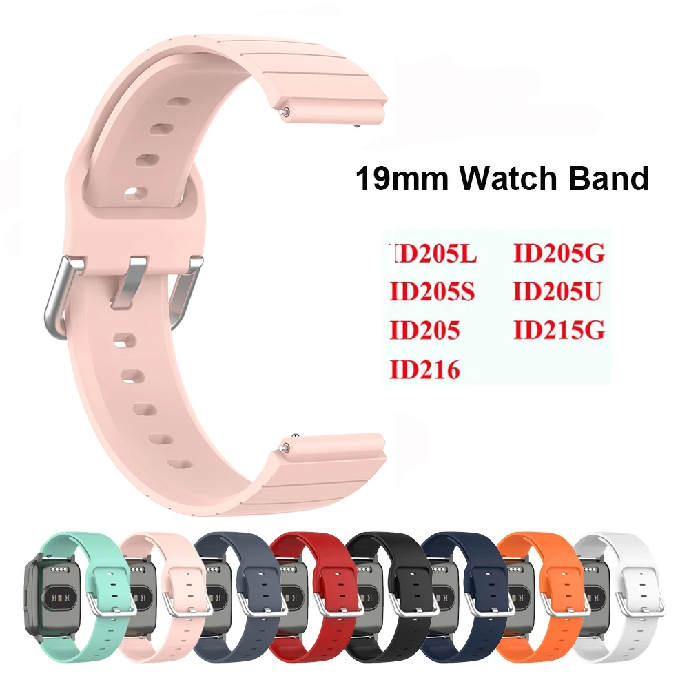 Smart Watch Band for ID205L ID205S ID205U ID205G Smartwatch Replacement Strap for SW021 SW023 SW025 Wristband 19mm Pink