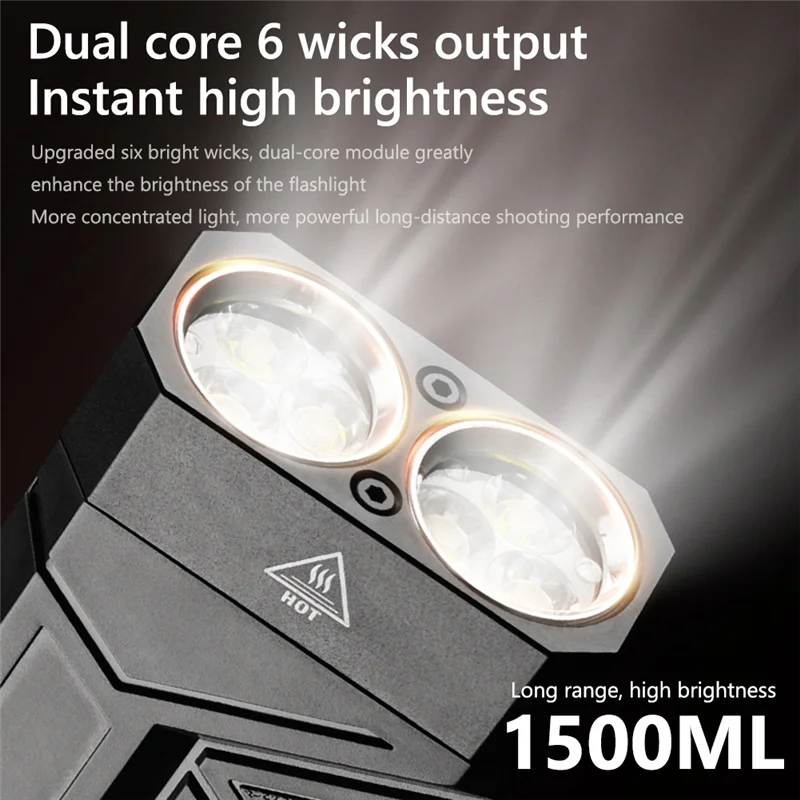 

AB11-Magnetic Portable Torch Light LED Rechargeable Flashlight 1500 Lumens Powerful Lantern For Outdoor Camping Lighting