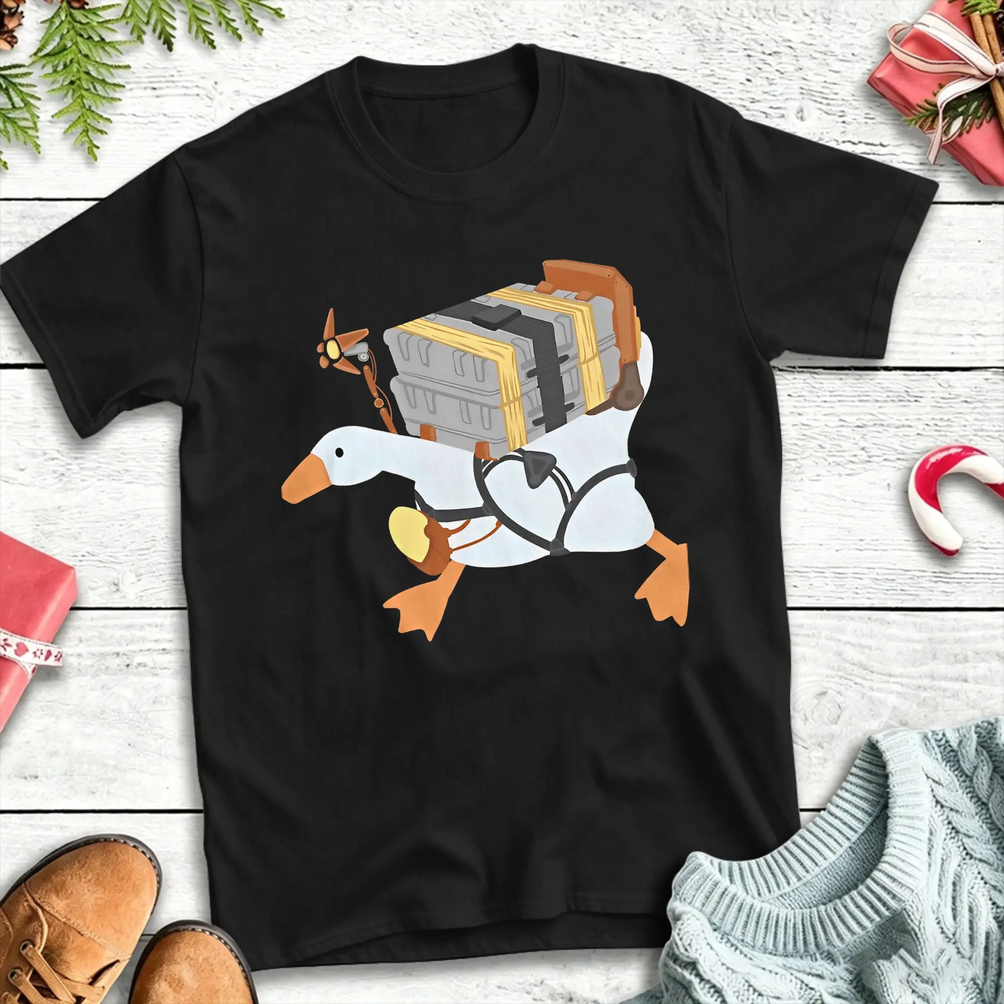 Summer Goose Delivery  Death Stranding  Fashion T-Shirts  100% Cotton Tshirt for Men Y2K Fun Short Sleeve Top Tees
