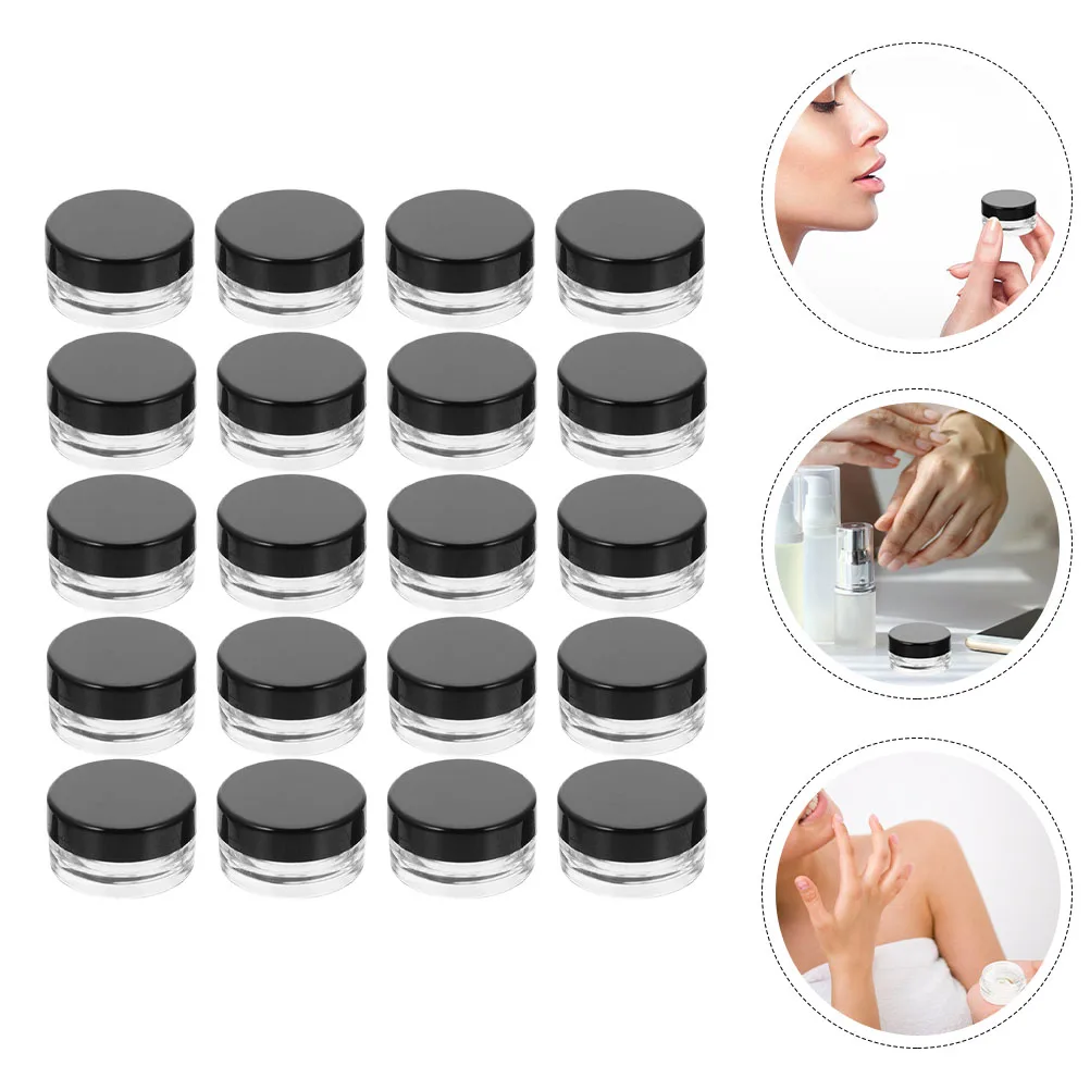 

20pcs Cream Jar 3G Portable Lotion Container Transparent Sample Containers For Travel Facial Cream Dispenser