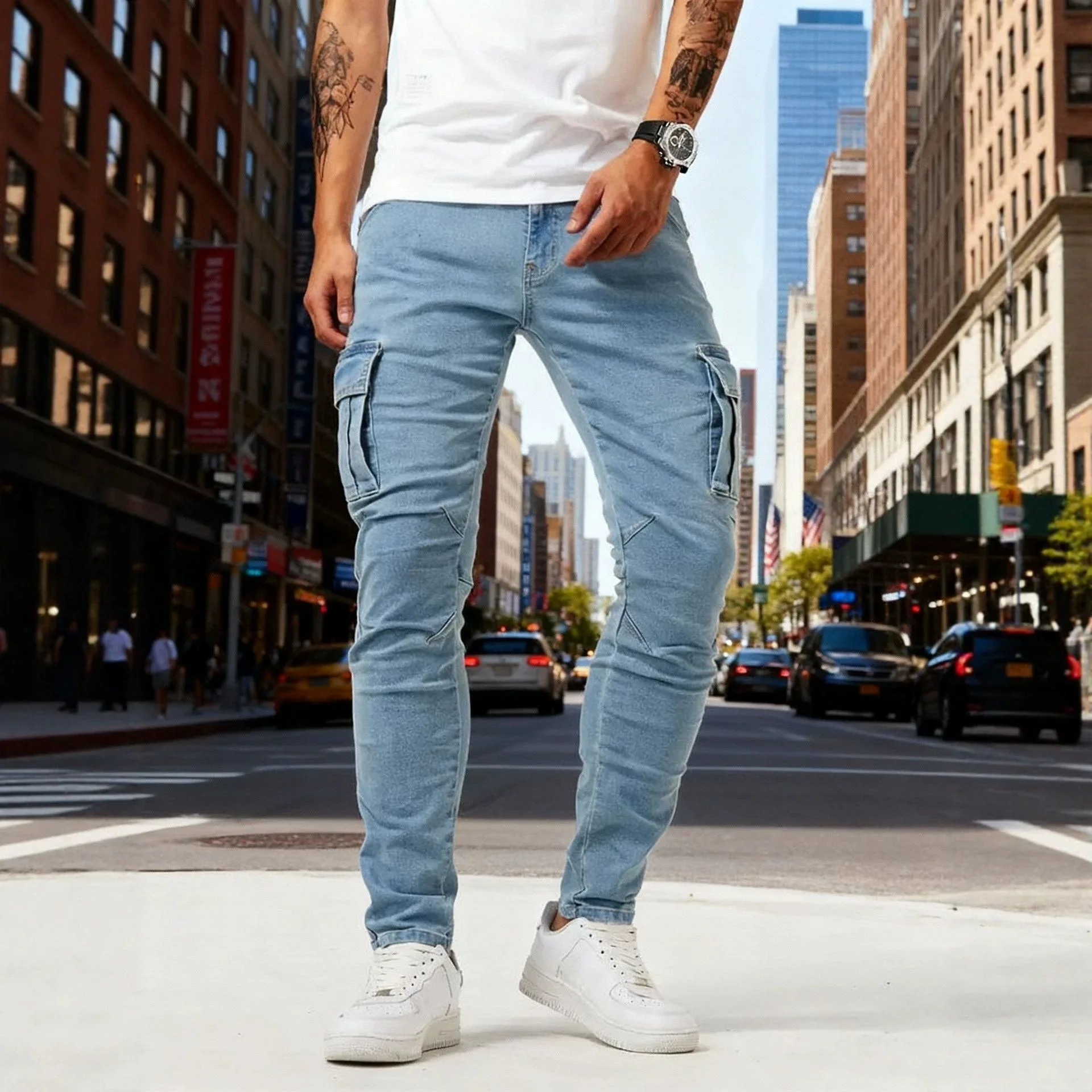 2026 Men's Summer New Versatile Slim-fitting Jeans Tight Casual Pants