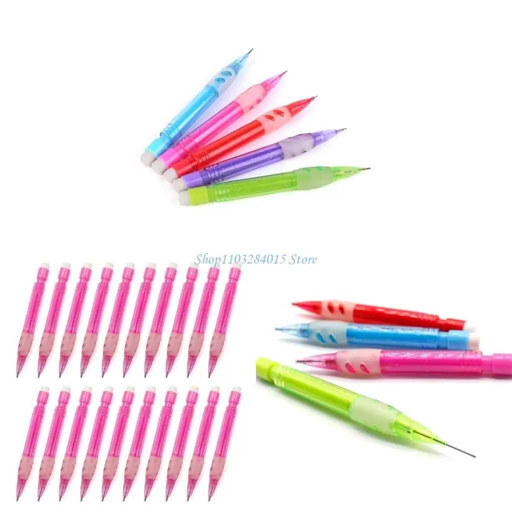 

R6ff 20pcs небольшой короткий механический карандаш с небольшим ластиком 0,7 мм автоматического карандаша