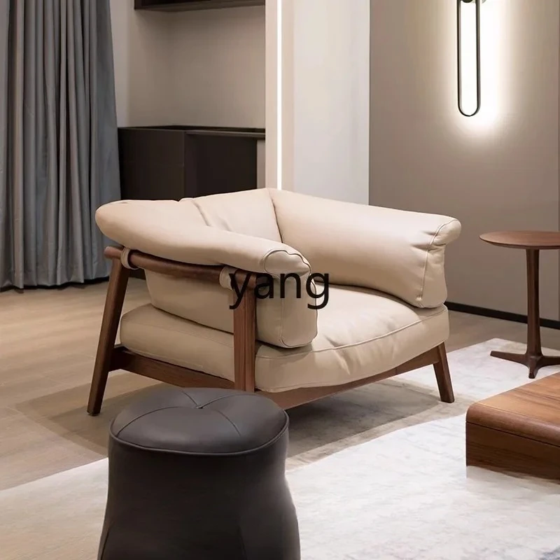 LH1   black walnut sofa single small apartment straight row fabric sofa