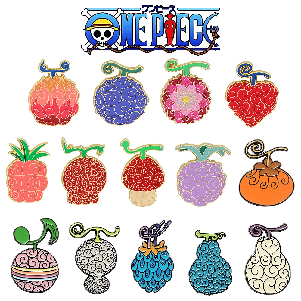 Anime ONE PIECE Devil Fruit Lapel Pins for Backpack Enamel Pin Men Brooches on Clothes Bags Briefcase Badges Cosplay Figure Gift