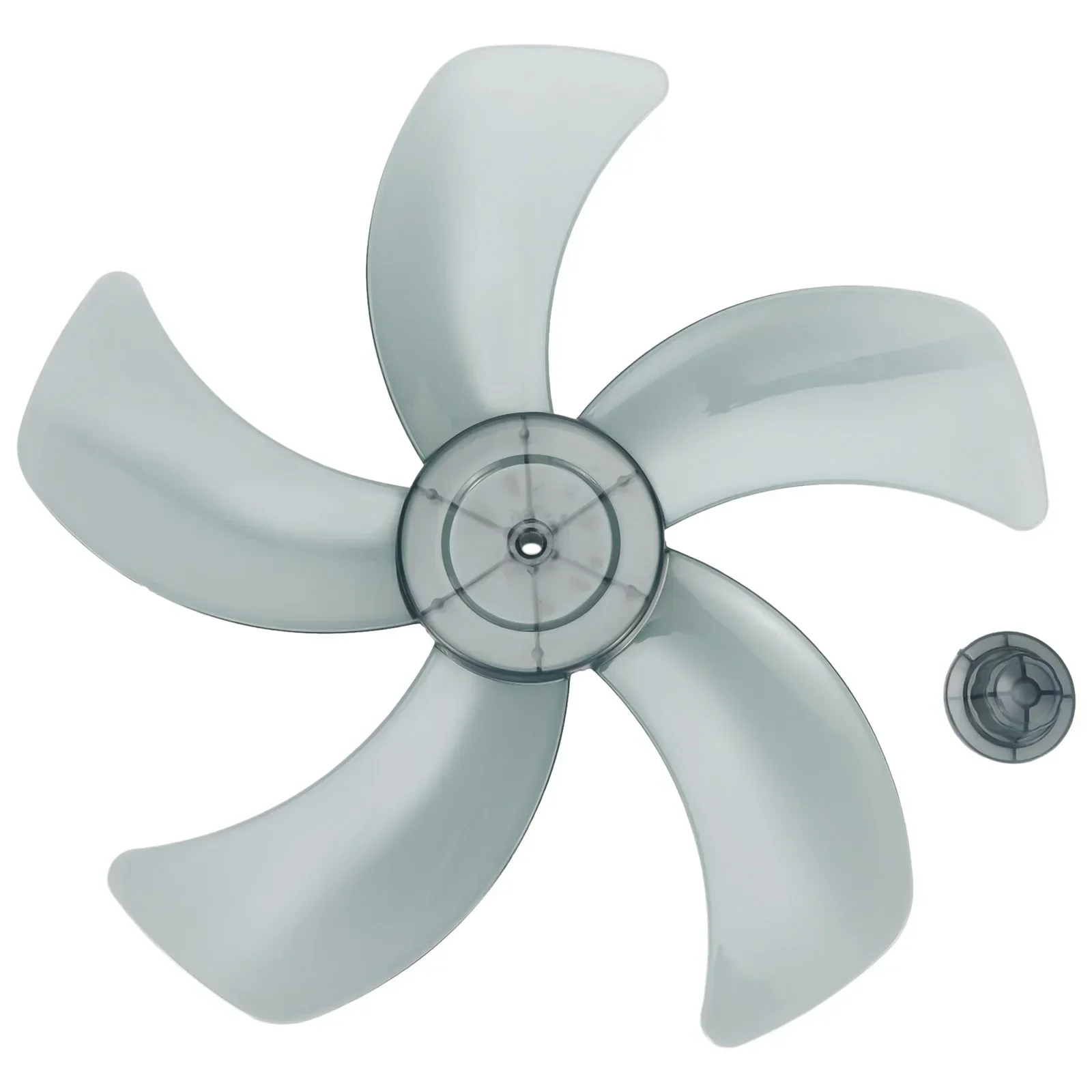 Five Leaves Plastic Fan Blade com Nut Cover, Household Standing Blade, Pedestal Peças De Reposição, Ferramentas Elétricas Acessório, 16"