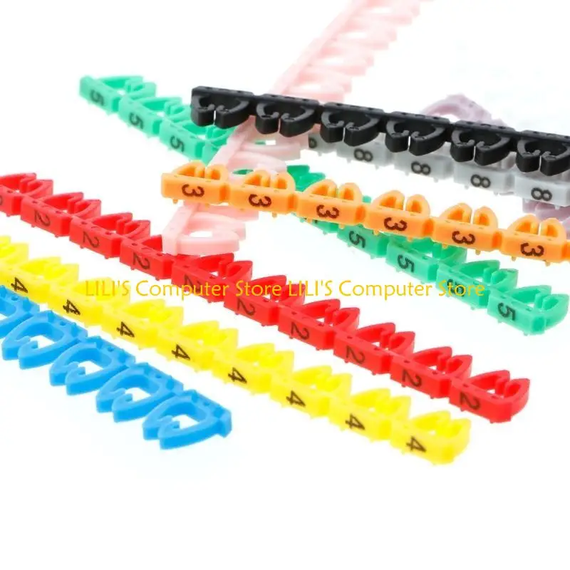 A52B Cable Label Mark Colorful Numeric Cable Label Mark For RJ45 RJ11 RJ12