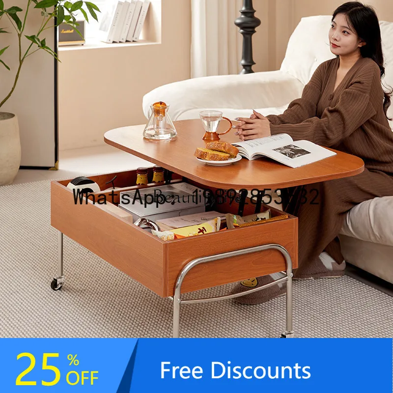 

CC Nordic style liftable dining table dual-purpose small apartment ins style home