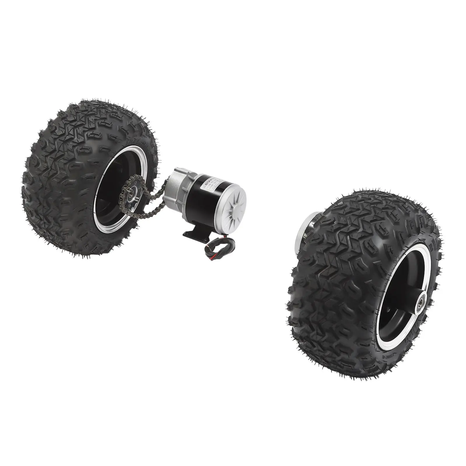 Kit di conversione scooter carrello, kit di conversione ruota pneumatica motrice 36V 350W Set ruota doppia elettrica Azionamento motore velocità 6,21Mph