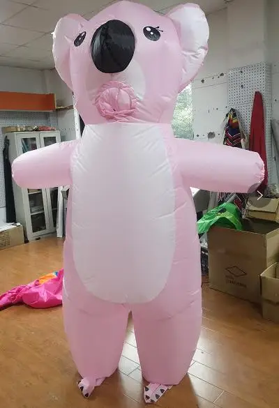 Fantasia de Halloween Masquerade, terno Koala inflável, adereços com cara de orvalho, manequim Cosplay Suit, 160 a 190cm