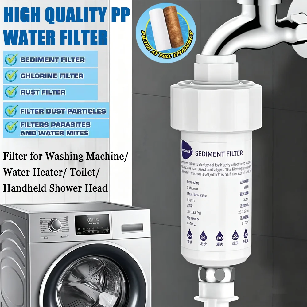 

Universal PP Cotton Water Filter Household Water Purifier To Remove Heavy Metals Chlorine Fluoride Filtered Soften Hard Water