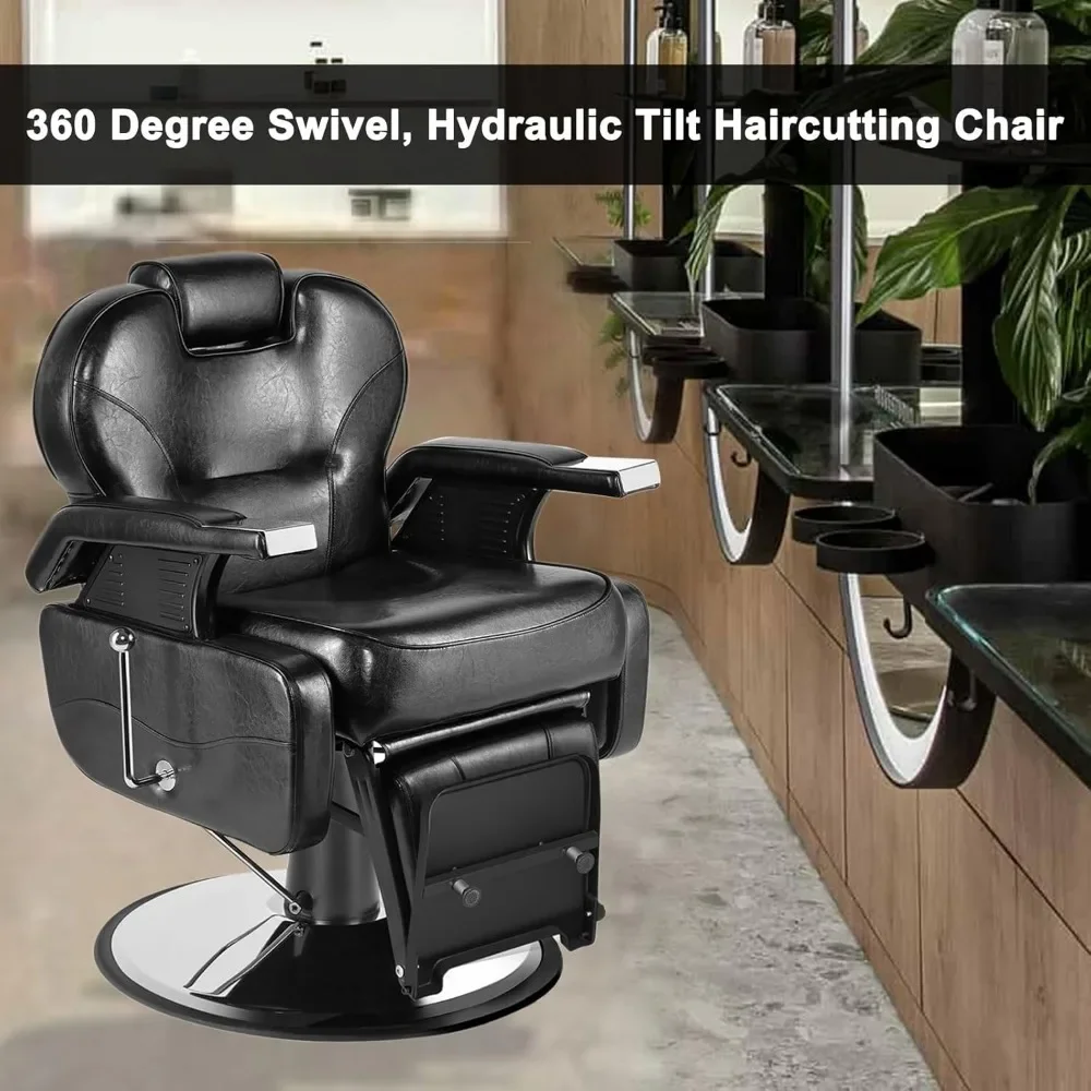 Liggende Salonstoelen Voor Haarstylist, Zware Kappersstoelen Met 360 Graden Roterende Hydraulische Pomp Kappersstoelen