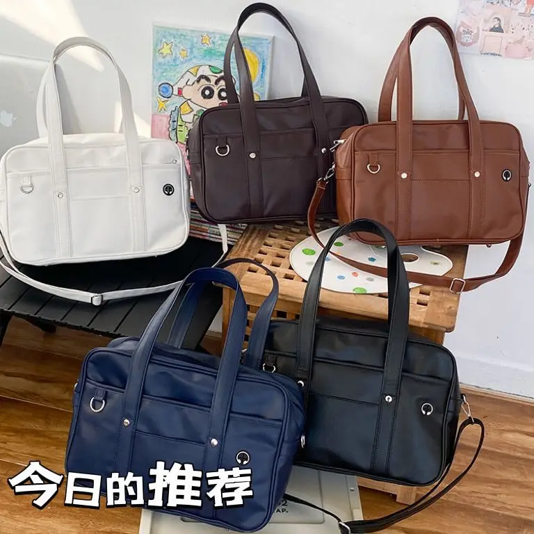

Japanese Casual PU Shoulder Bag Junior High School Students School Bag Handbag Anime Uniform Bag Tote Bags for Women Bolsos