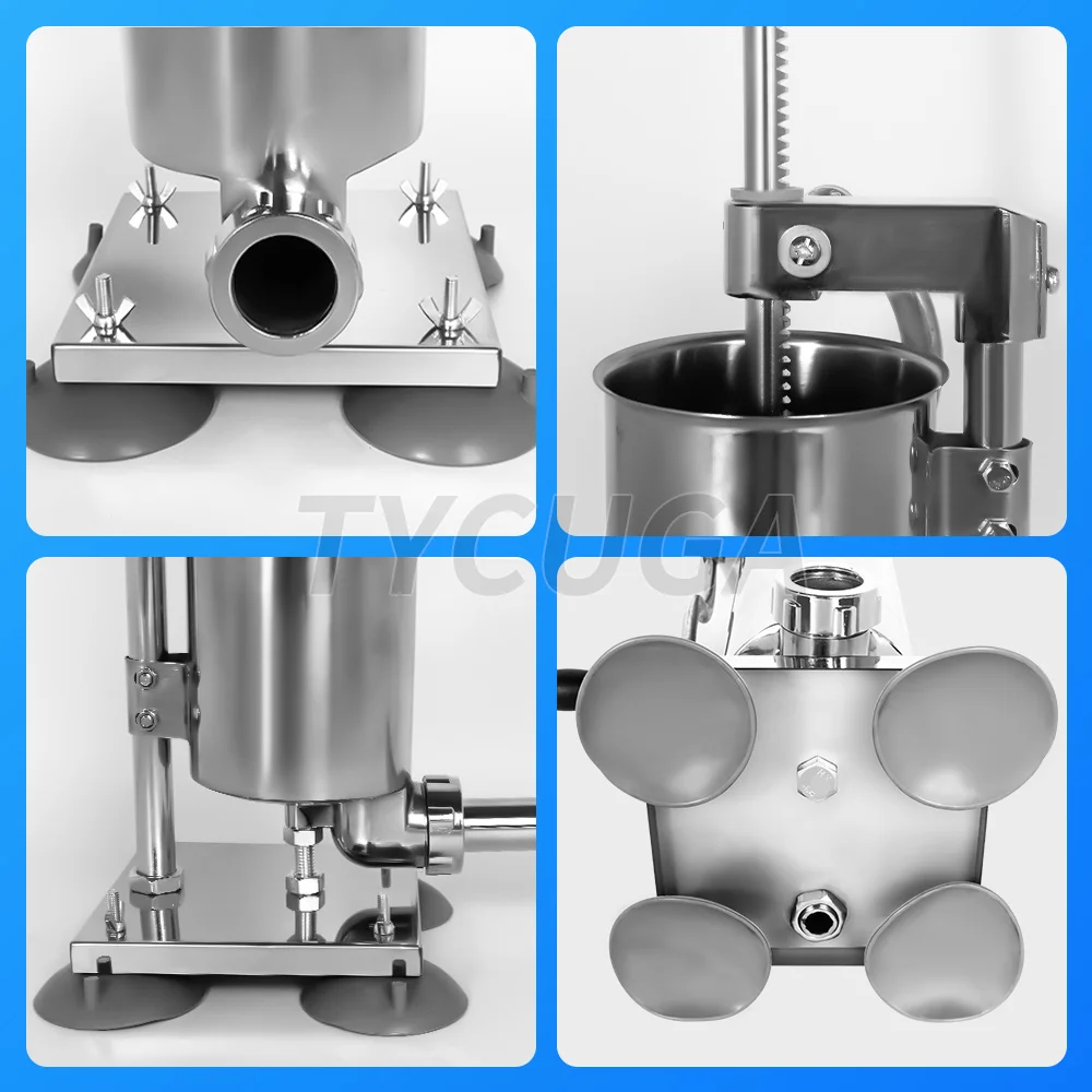 Embutidora de salchichas de 4L, máquina Manual Vertical de acero inoxidable para el hogar, máquina para hacer salchichas, relleno de jeringa para salchichas, máquina para hacer carne