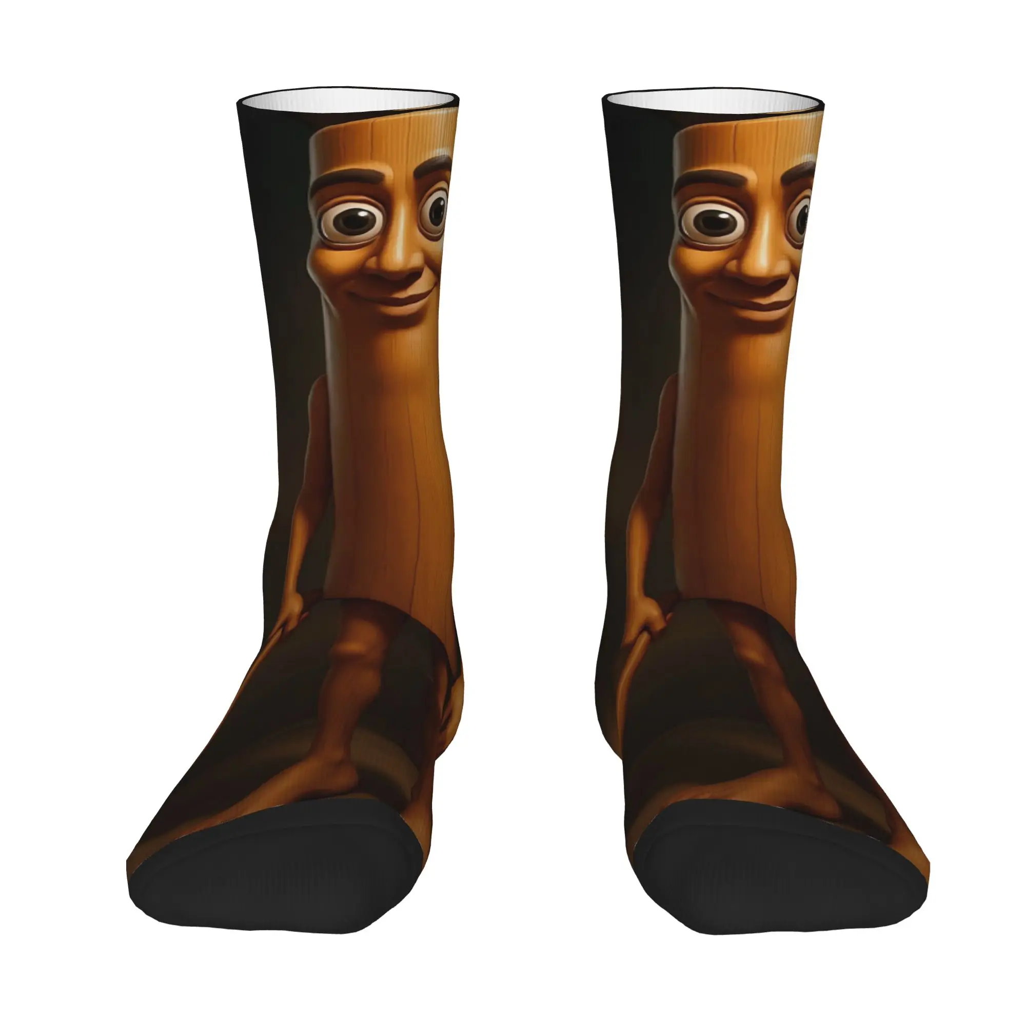 Funny Sock  Tung Tung Tung Sahur 9 Vintage Seamless Pattern Printed Men Crew Socks Casual Men's Socks