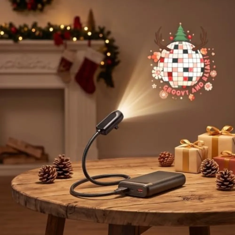 HD Resolution Christmas Scene Projector Plug and Play Multiple Scenes Festive Scene Projector Night Light Projector Home Bedroom