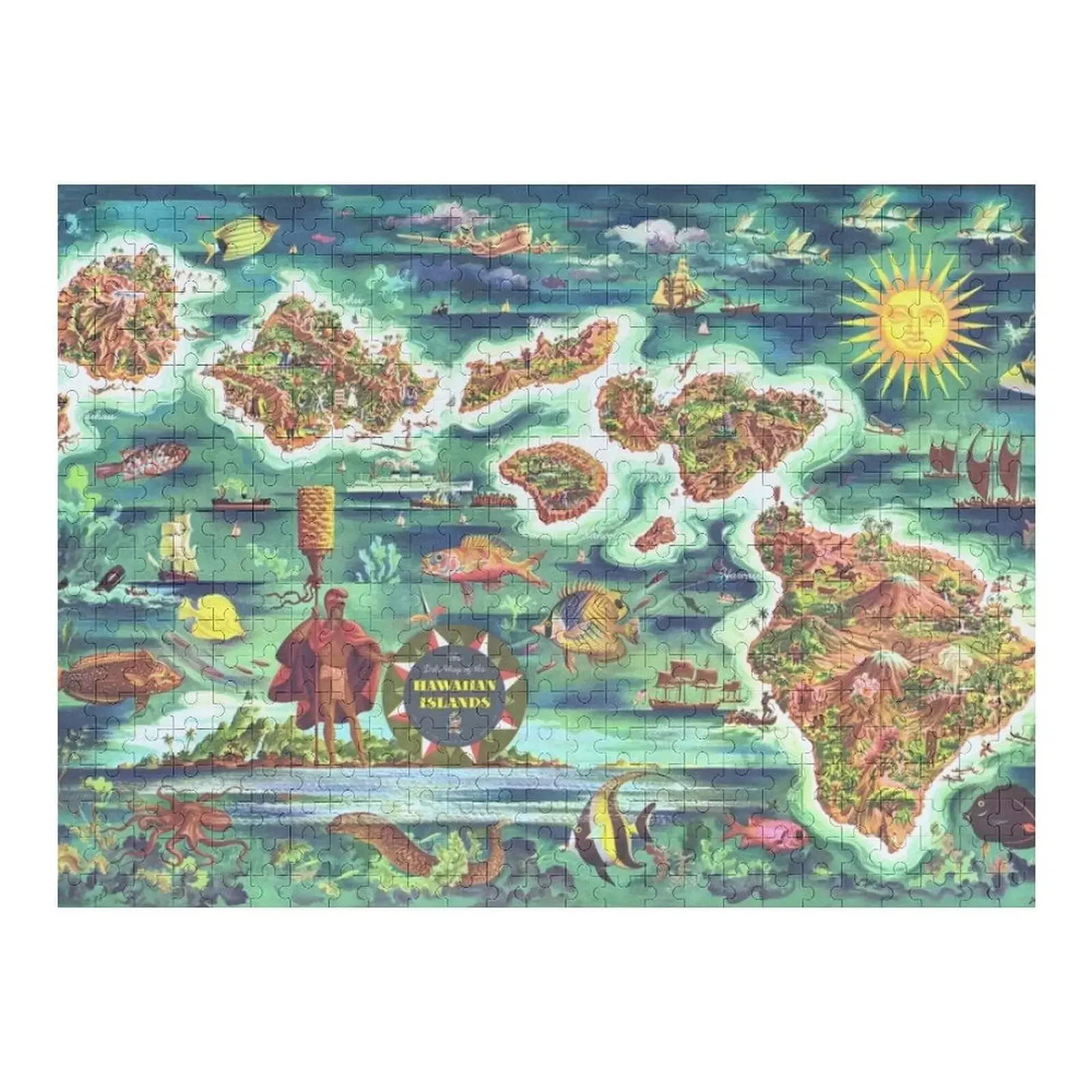 

1950-карта Гавайев-карта Дарта-пазл на заказ, детская игрушка, деревянное имя, деревянная головоломка для взрослых