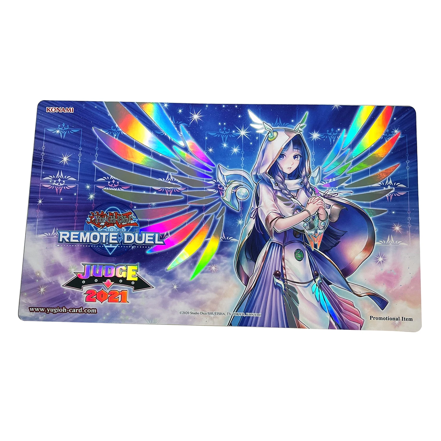 YGO New Mlikemat Foil Holographic Shinny Playmat Diviner of the Herald Trading Card Rainbow Game Mat+Free Bag No-Stitched Edges