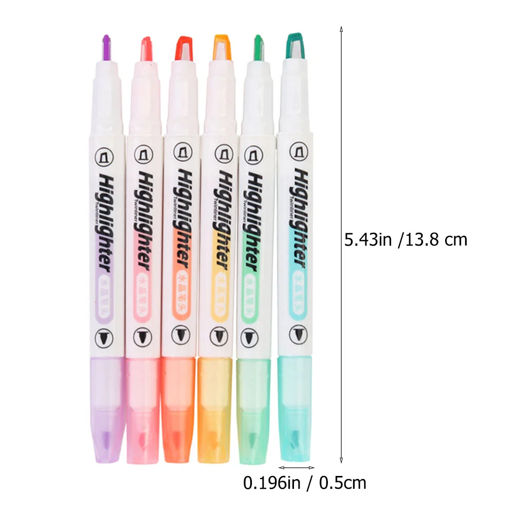 Highlighter Students Stationery Double Ended Pen Highlighters Marker Pens Broad Tip