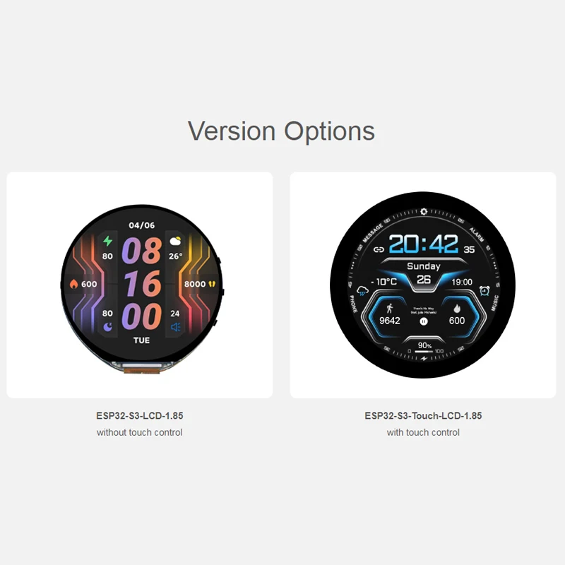 Picture 3: ESP32-S3 1.85 Inch Round Display Development Board Supports WiFi & Bluetooth 32-bit LX7 Dual-core Processor 360x360 Screen