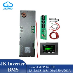 JIKONG Inverter BMS JK PB2A16S20P 1A 2A Bilanciamento attivo 8S 16S 100A 150A 200A RS485 CAN BT Batteria di accumulo di energia LiFePO4