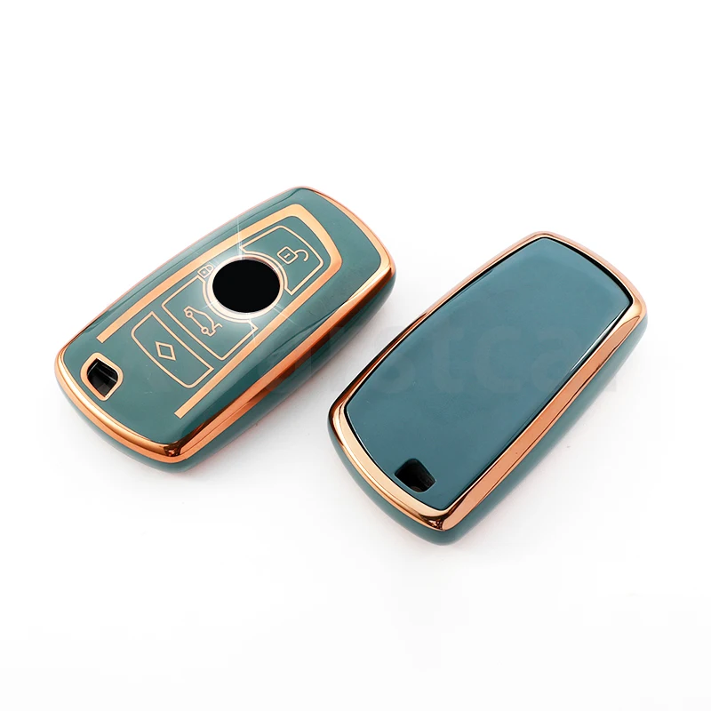Gold Edge TPU Car Key Holder Case Cover For BMW 1 3 5 Series F20 F30 G20 F31 F34 F10 G30 F11 X3 F25 X4 I3 M3 M4 Accessories